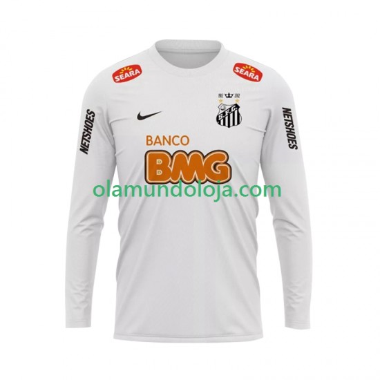Camisola Santos FC 2012 Retro Homem Equipamento Primeiro 2011 Manga Comprida